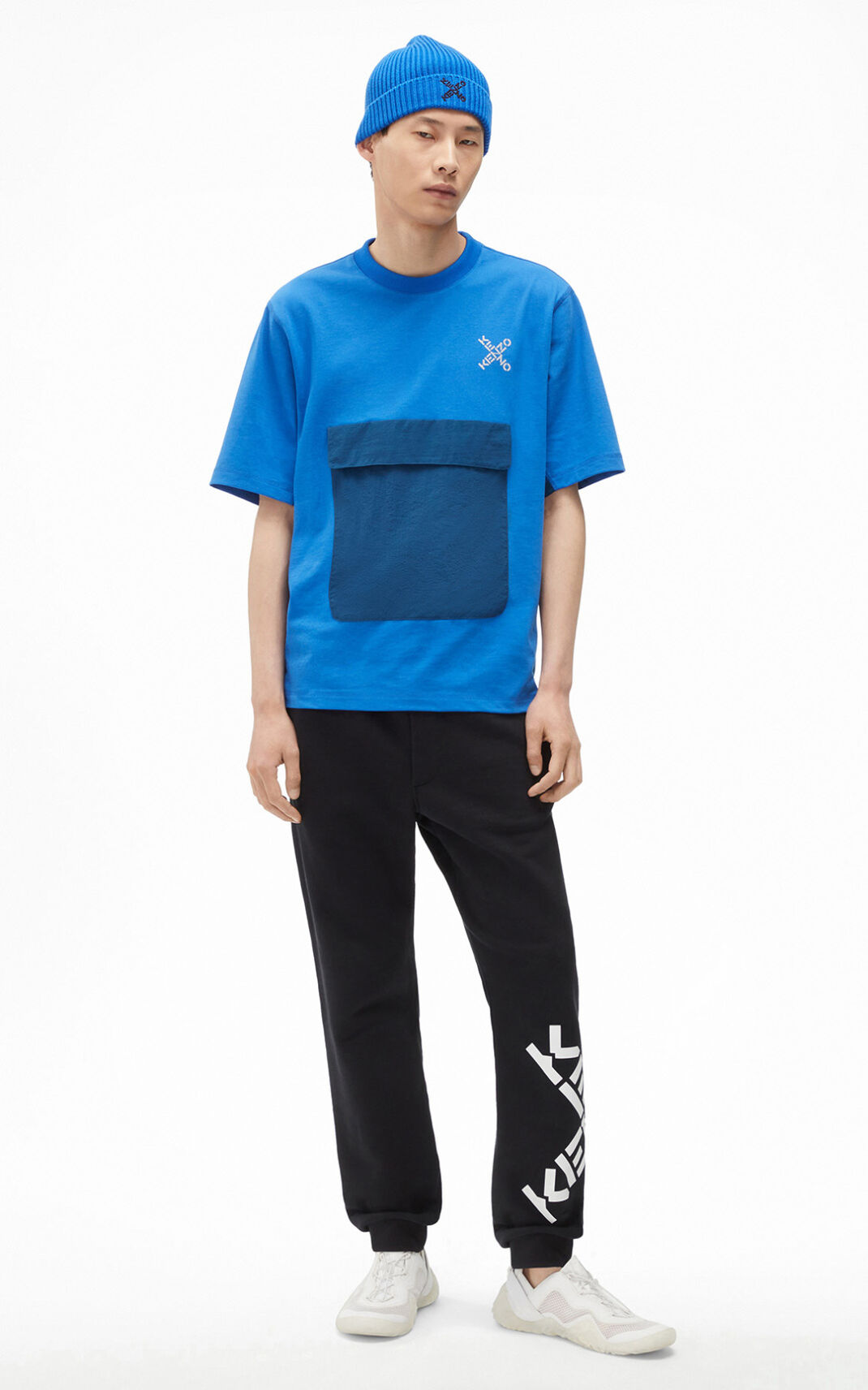 T Shirt Kenzo Homme Sport Little X oversize Bleu OACWE-7230